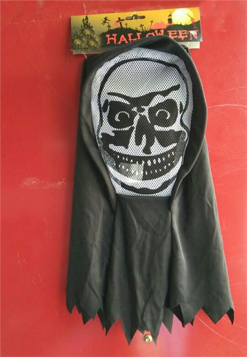 MASK HOOD WITH PRINT WHITE