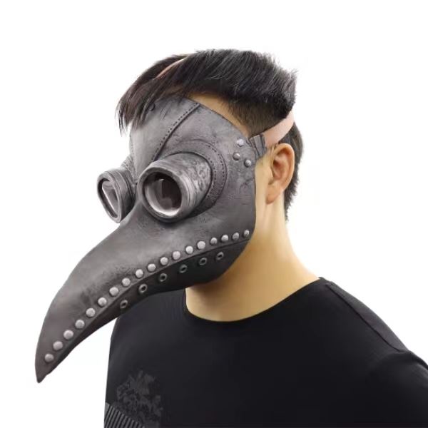 Vintage plague doctor mask, black