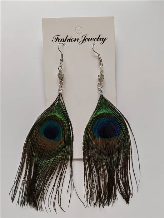 earrings with peacock feathers