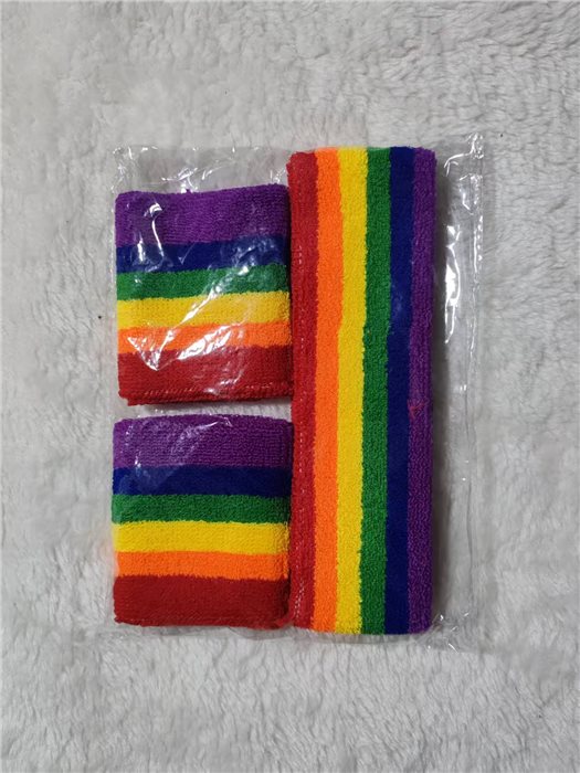 Sweatbands set， rainbow color