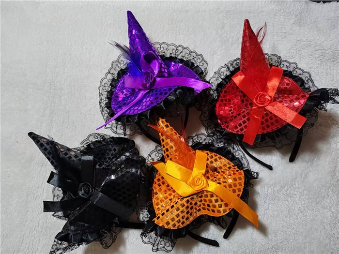 MINI SEQUIN WITCH HAT HEADBAND
