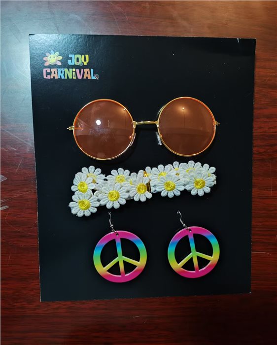 HIPPIE SET(headband，glasses，earrings)