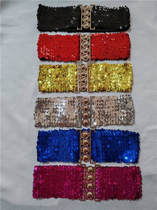 SEQUIN BELT, 7.5CM