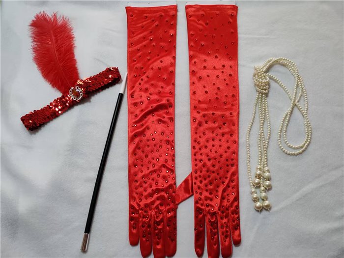 1920s Flapper girl set RED