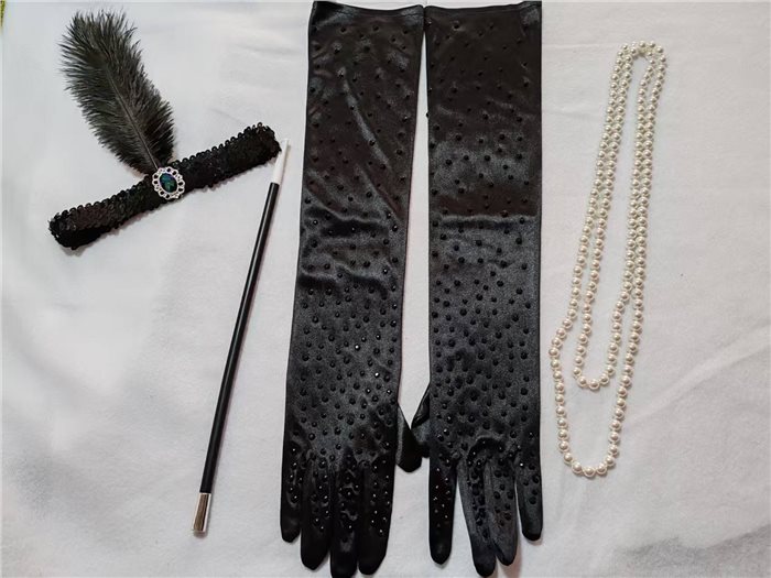 1920s Flapper girl set BLACK