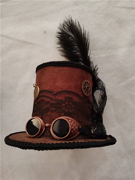 Steampunk mini hat brown，with clips