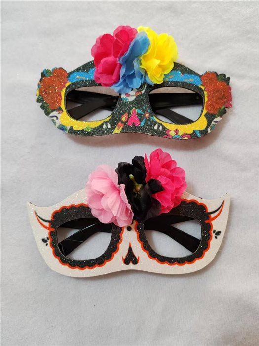 DAY OF THE DEAD MASK GLASSES WITH PAINTING