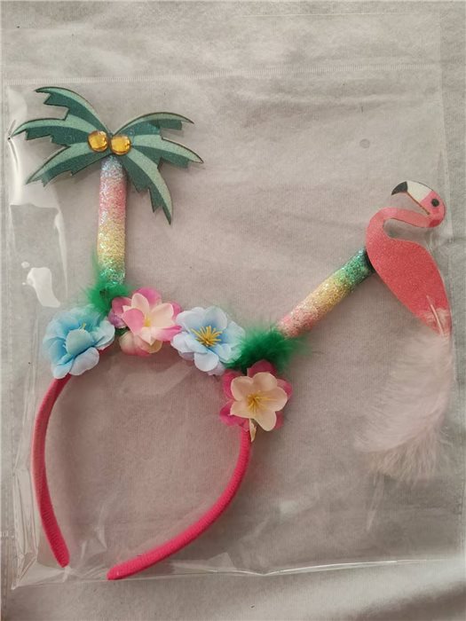FLAMINGO & COCONUT TREE HAWAII HEADBAND