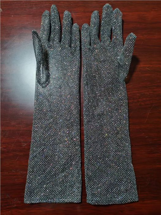 BLING GLITTER GLOVES 40CM
